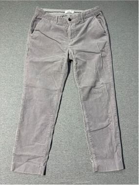 Men's Closed Corduroy Pants Grey Waist 30